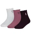 Abercrombie Kids' Girls 3-pack Half-crew Lettuce Socks In Black