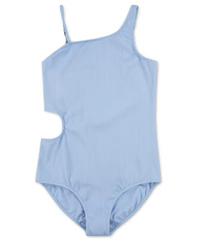 Abercrombie Kids' Girls' 5-17 Asymmetrical Cutout One-piece Swimsuit In Blue