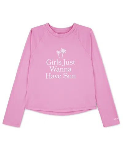 Abercrombie Kids' Girls' 5-17 Graphic Long-sleeve Rash Guard In Pink