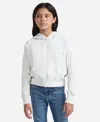 Abercrombie Girls Essential Full-zip Hooded Sweatshirt In White