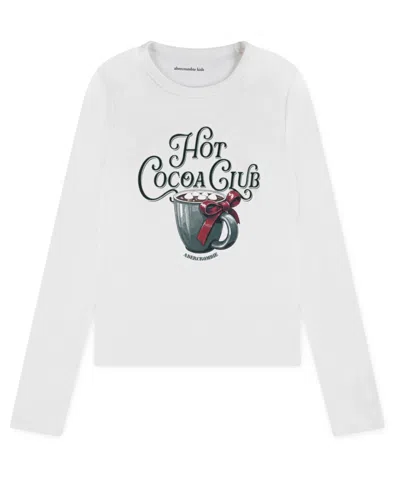 Abercrombie Kids' Girls 5-18 Hot Cocoa Club 5-18 Long Sleeve T-shirt In Gray