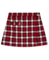 Abercrombie Girls 5-18 Plaid Print Wrap Skort In Red