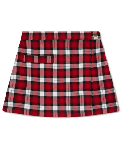 Abercrombie Kids' Girls 5-18 Plaid Print Wrap Skort In Red