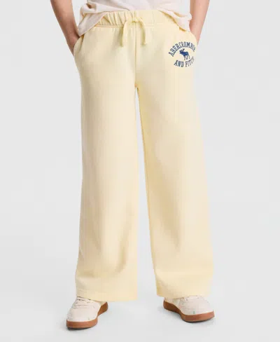 Abercrombie Kids' Girls' 7-16 Logo Low-rise Baggy Fleece Pants In Yellow