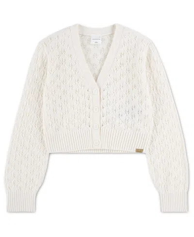 Abercrombie Kids' Girls' 7-16 Pointelle Cardigan Sweater In White