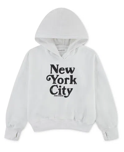 Abercrombie Kids' Girls Ballet New York City Pullover Hoodie In White