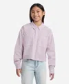 Abercrombie Girls Button Front Boxy Shirt In Pink