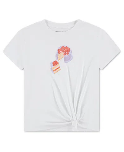 Abercrombie Kids' Girls' Cake Side Knot Crewneck T-shirt In White