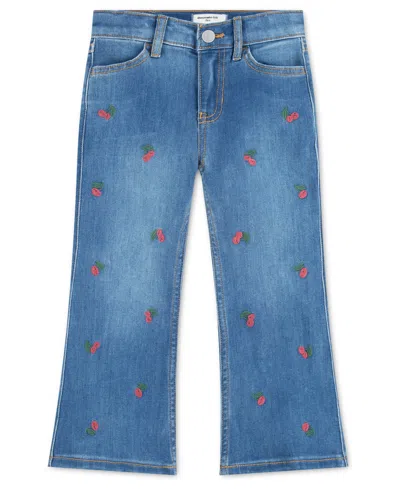 Abercrombie Babies' Girls' Cherry Print Flare Leg Jeans In Blue