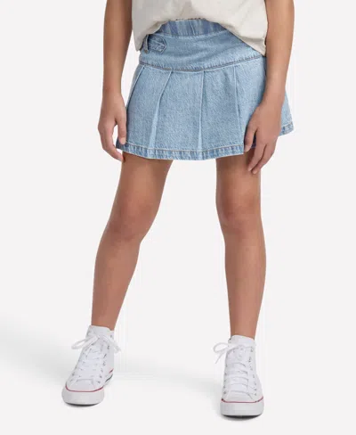 Abercrombie Kids' Girls Denim Pull Tab Pleated Skirt In Blue