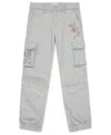 Abercrombie Girls Embroidered Cargo Joggers In Gray
