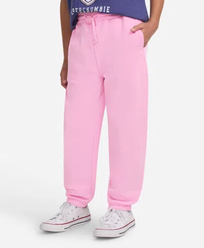 Abercrombie Kids' Girls Essential Fleece Joggers In Pink