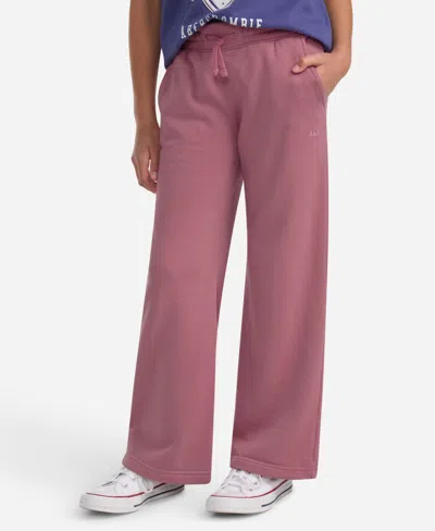 Abercrombie Kids' Girls Essential Fleece Wide-leg Pants In Pink