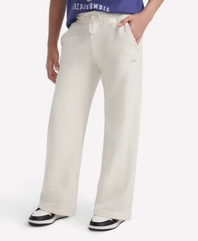 Abercrombie Kids' Girls Essential Fleece Wide-leg Pants In White