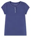 Abercrombie Girls Essential Henley T-shirt In Blue