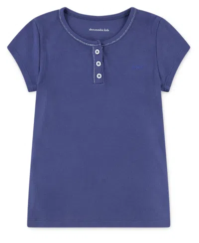 Abercrombie Kids' Girls Essential Henley T-shirt In Blue