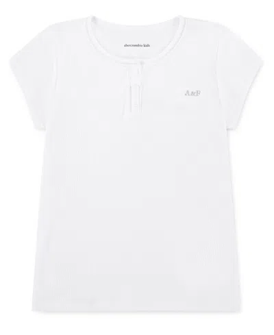 Abercrombie Kids' Girls Essential Henley T-shirt In White