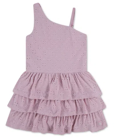 Abercrombie Kids' Girls' Eyelet One-shoulder Mini Dress In Pink