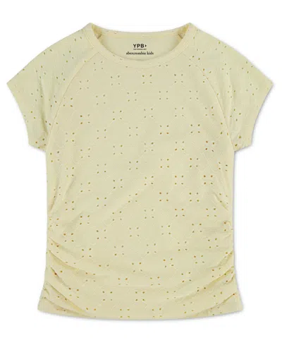 Abercrombie Kids' Girls' Eyelet Ruched Baby T-shirt In Neutral
