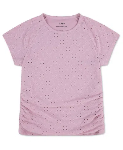 Abercrombie Kids' Girls' Eyelet Ruched Baby T-shirt In Pink