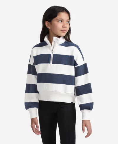 Abercrombie Kids' Girls Half Zip Preppy Pullover Sweatshirt In Black