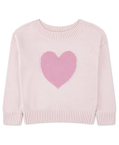 Abercrombie Kids' Girls' Heart Print Oversized Sweater In Pink