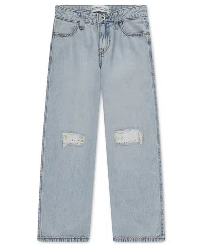 Abercrombie Kids' Girls' High-rise Destroyed Lace Jeans In Animal Print