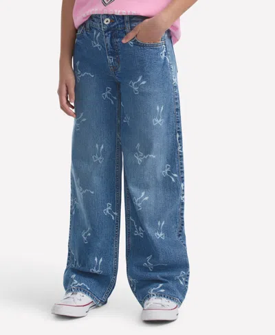 Abercrombie Kids' Girls High Rise Discharge Wide Leg Jeans In Blue