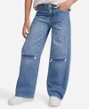 Abercrombie Girls High-rise Ultra Wide Leg Jeans In Blue