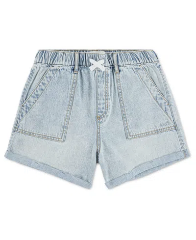 Abercrombie Kids' Girls' High-rise Denim Shorts In Blue