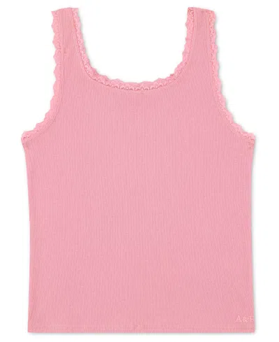 Abercrombie Kids' Girls' Lace-trim Sleeveless Tank Top In Pink