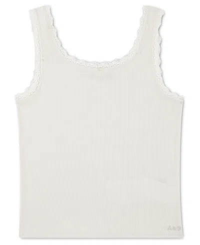 Abercrombie Kids' Girls' Lace-trim Sleeveless Tank Top In White