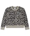 Abercrombie Girls Leopard Crew Sweater In Black