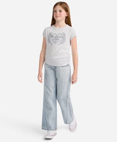 Abercrombie Kids' Girls Low-rise Seamed Baggy Jeans In Blue