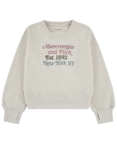 Abercrombie Kids' Girls Multicolor Logo Crew Sweatshirt In Neutral
