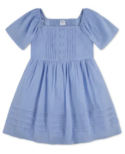 Abercrombie Kids' Girls' Pintuck Square Neck Mini Dress In Blue