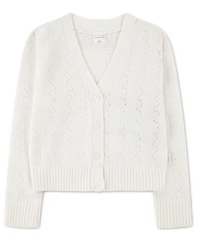 Abercrombie Babies' Girls' Pointelle Cardigan Sweater In White
