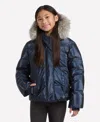 Abercrombie Girls Shiny Ultra Puffer Jacket In Blue