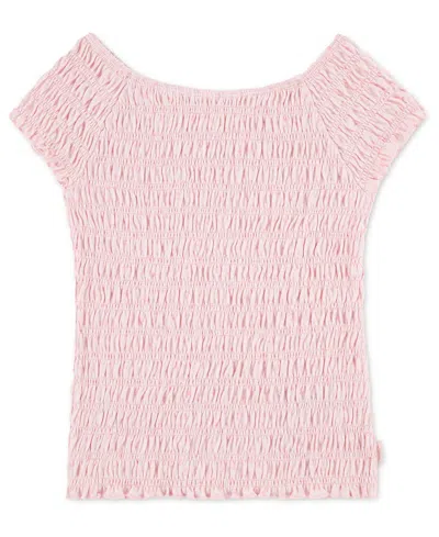 Abercrombie Kids' Girls' Smocked Short-sleeve Top In Pink
