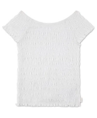 Abercrombie Kids' Girls' Smocked Short-sleeve Top In White