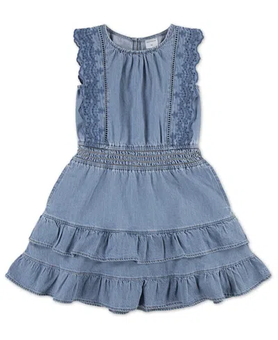 Abercrombie Kids' Girls Smocked Waist Tiered Dress In Blue