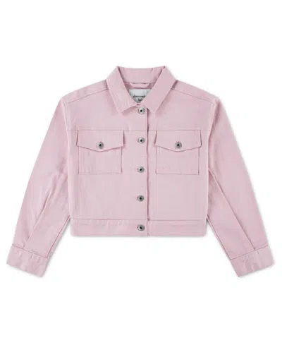Abercrombie Kids' Girls Spread Collar Cropped Jacket In Pink