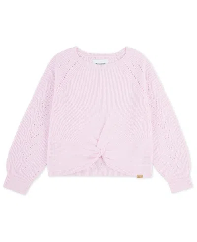 Abercrombie Kids' Girls Twist Front Crew Sweater In Pink