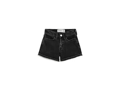 Abercrombie High-rise Relaxed Denim Shorts (big Kids) Girl's Shorts Marsh: 7-8 Big Kid One Size In Black