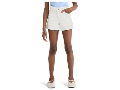 Abercrombie High-rise Relaxed Pearly Twill Shorts (big Kids) Girl's Shorts Jet Stream: 5-6 Big Kid One Size In White