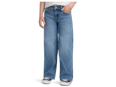 Abercrombie High-rise Wide Leg Jeans (big Kid) Girl's Jeans Cabin Blues : 5-6 Big Kid, Cotton/denim/elastane
