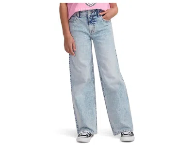 Abercrombie High-rise Wide Leg Jeans (big Kid) Girl's Jeans Cumulus : 15-16 Big Kid, Cotton/denim/elastane In Blue