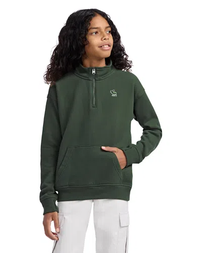 Abercrombie Kids Boys' Essential Quarter Zip Mock Neck Pullover - Little Kid, Big Kid In Green