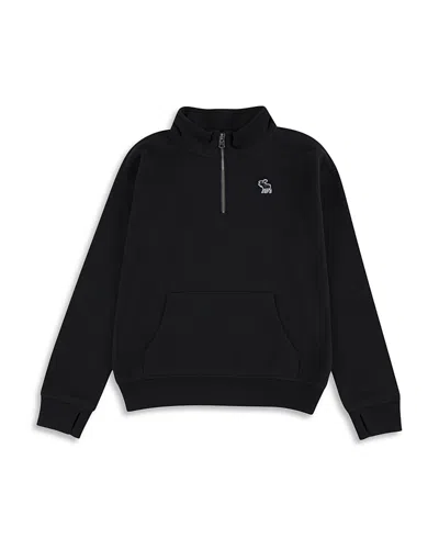 Abercrombie Kids Boys' Essential Quarter Zip Mock Neck Pullover - Little Kid, Big Kid In Black