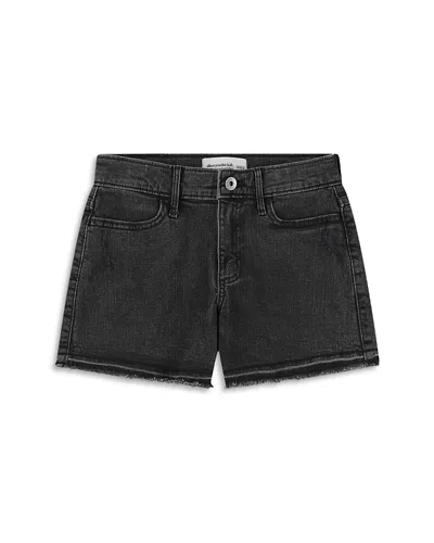 Abercrombie Kids Kids' High Waist Relaxed Denim Shorts In Black